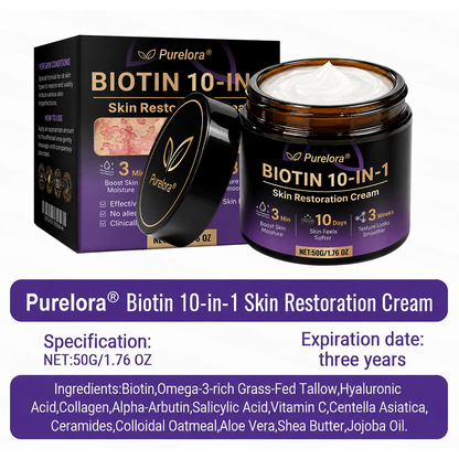 Fabricado y enviado desde EE. UU. 🍁 Purelora® Crema Reparadora de la Piel con Biotina 10 en 1 — Último día de oferta: 75% de descuento
