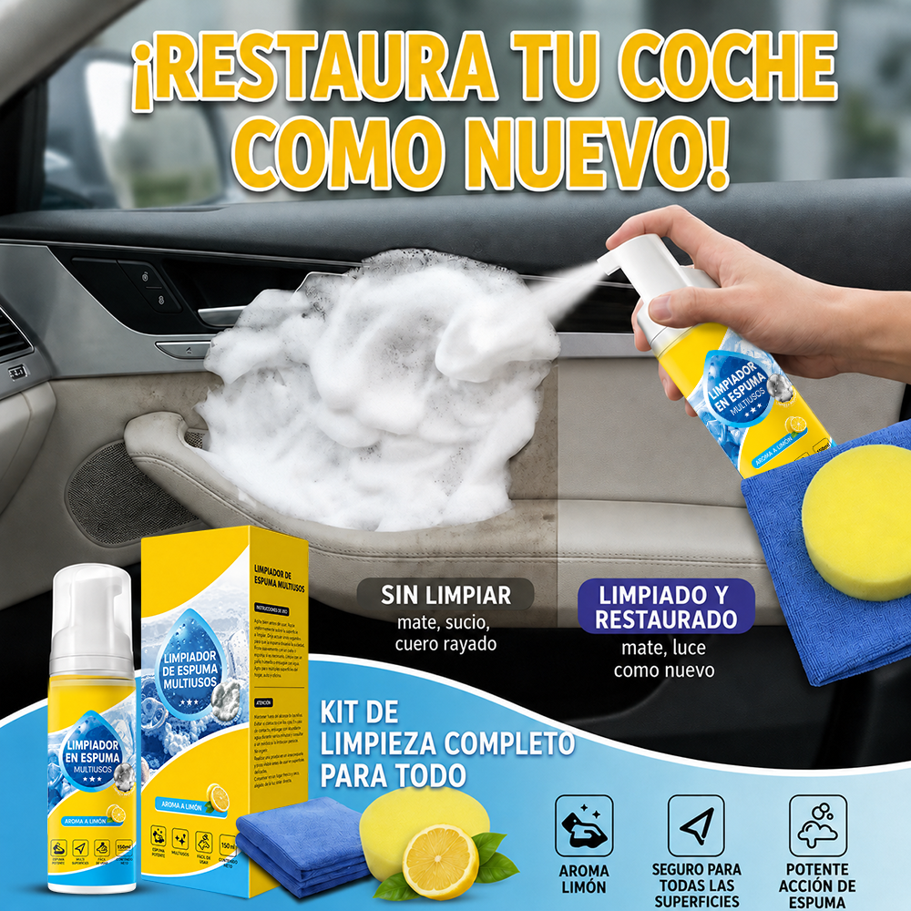 Último día – 80% de descuento 🔥 Espuma limpiadora multiusos 4 en 1