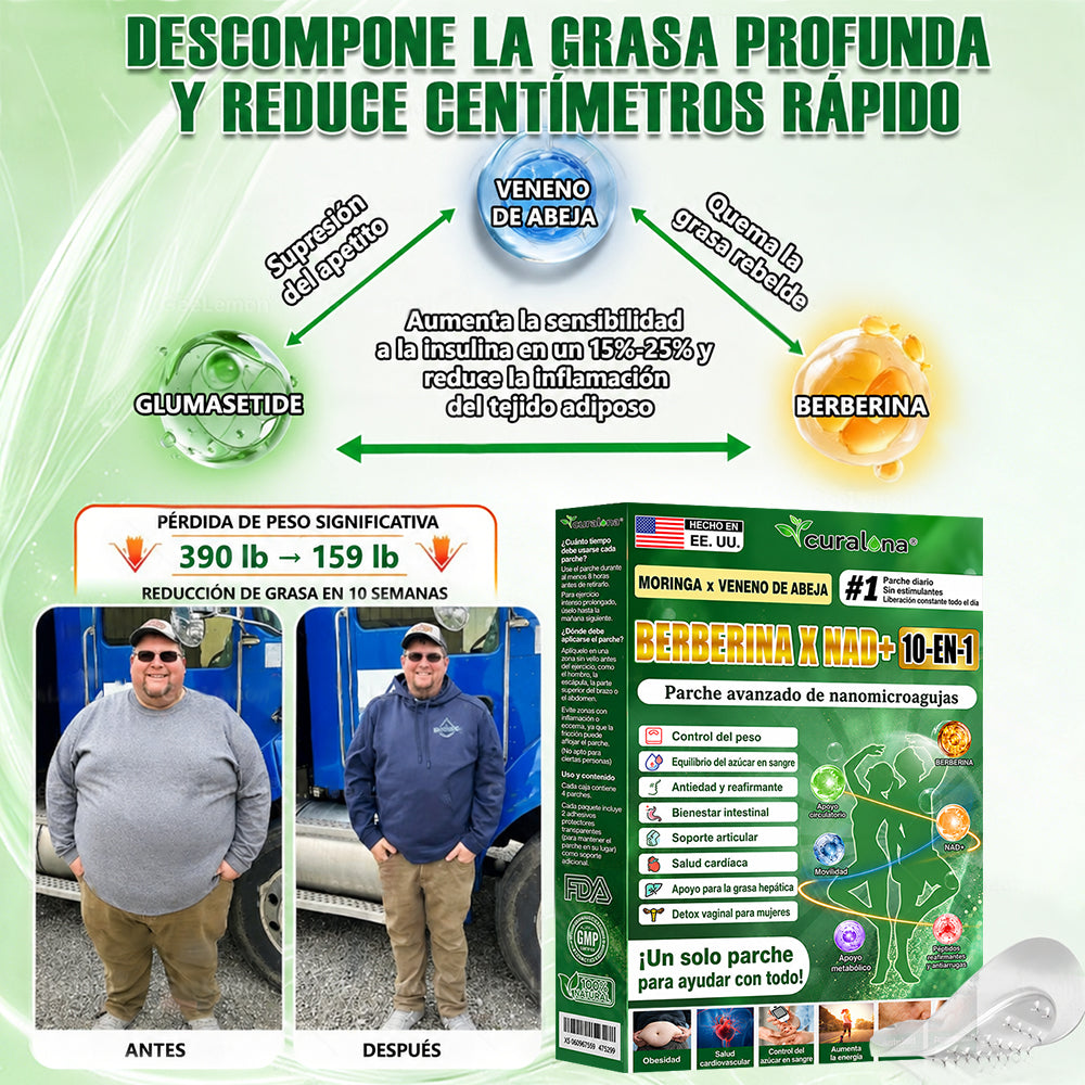Tienda Oficial de EE. UU. 🇺🇸 | 🧑‍⚕️🩺 Curalona® Moringa · Berberina × NAD+ Parche de Nano-Microagujas Avanzado 10 en 1 — Una vez al día, resultados visibles en 7 días