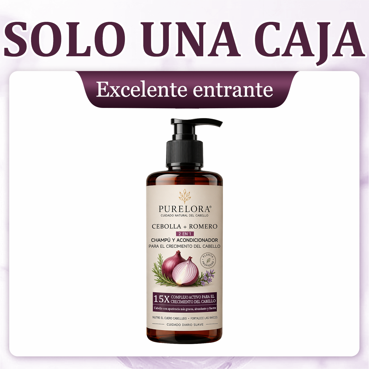 🌿👨‍⚕️ Tienda oficial en EE. UU. 🇺🇸 | 🔥 Champú y acondicionador 2 en 1 PURELORA® de cebolla y romero con complejo activo 15X para el crecimiento capilar: para un cabello con apariencia más gruesa, abundante y fuerte.