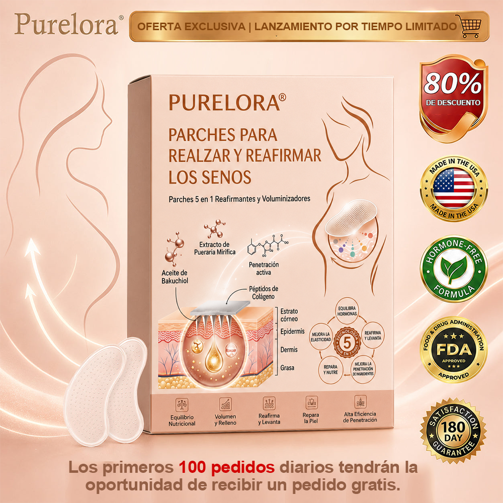 【Tienda Oficial】Purelora® Parche 5 en 1 para el Levantamiento y Reafirmación del Busto con Aceite de Bakuchiol