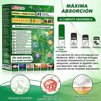 Tienda Oficial de EE. UU. 🇺🇸 | 🧑‍⚕️🩺 Curalona® Moringa · Berberina × NAD+ Parche de Nano-Microagujas Avanzado 10 en 1 — Una vez al día, resultados visibles en 7 días