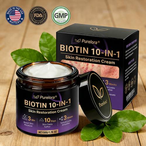 Fabricado y enviado desde EE. UU. 🍁 Purelora® Crema Reparadora de la Piel con Biotina 10 en 1 — Último día de oferta: 75% de descuento
