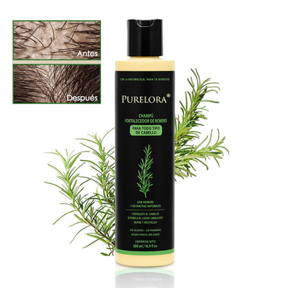 🔥ÚLTIMO DÍA 75% DE DESCUENTO⚡ Champú Purelora® de romero orgánico para el crecimiento del cabello