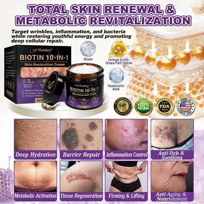 Fabricado y enviado desde EE. UU. 🍁 Purelora® Crema Reparadora de la Piel con Biotina 10 en 1 — Último día de oferta: 75% de descuento