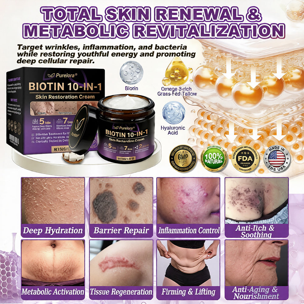 Made and Shipped from the USA 🍁 Purelora® Biotin 10-in-1 Skin Repair Cream — Last Day of Sale: 75% Off