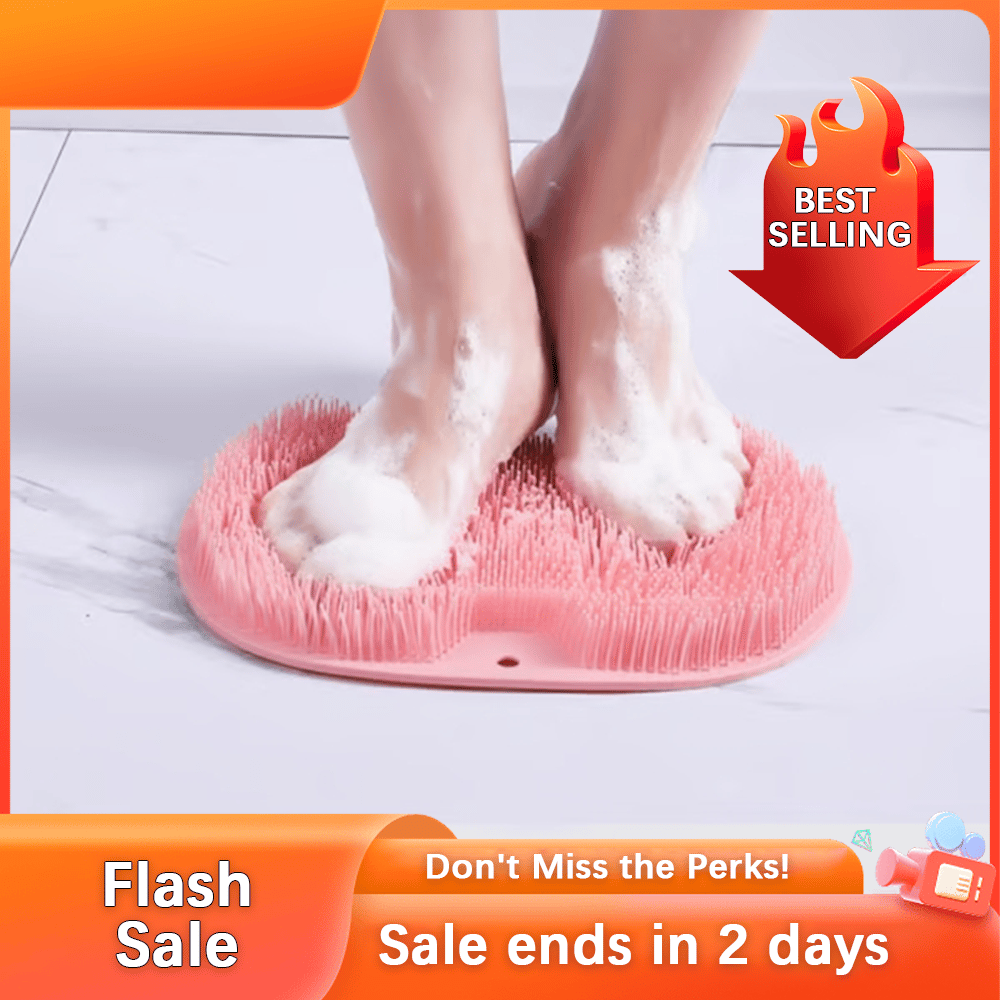 🏆Flash Sale⚡ 50K+ SOLD! Almost Gone-💥Silicone Shower Foot Scrubber Mat,Best gifts