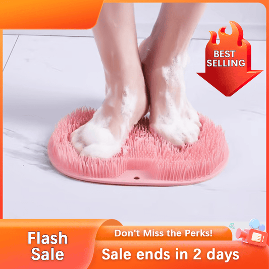 🏆Flash Sale⚡ 50K+ SOLD! Almost Gone-💥Silicone Shower Foot Scrubber Mat,Best gifts
