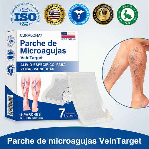 🇺🇸🏆👨‍⚕️✨ Parche de microagujas CURALONA® VeinTarget ⚡ Alivio rápido, apoyo duradero
