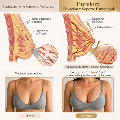 【Tienda Oficial】Purelora® Parche 5 en 1 para el Levantamiento y Reafirmación del Busto con Aceite de Bakuchiol