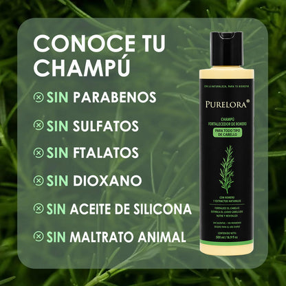 🔥ÚLTIMO DÍA 75% DE DESCUENTO⚡ Champú Purelora® de romero orgánico para el crecimiento del cabello