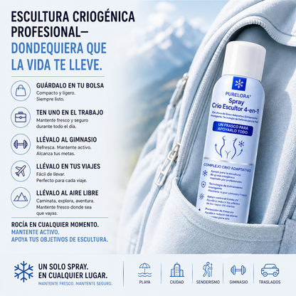 PURELORA® Bruma Cryo Sculpt 4 en 1 Tecnología de modelado de grasa adaptativo, enfriamiento inteligente, defensa de la piel y frescura.