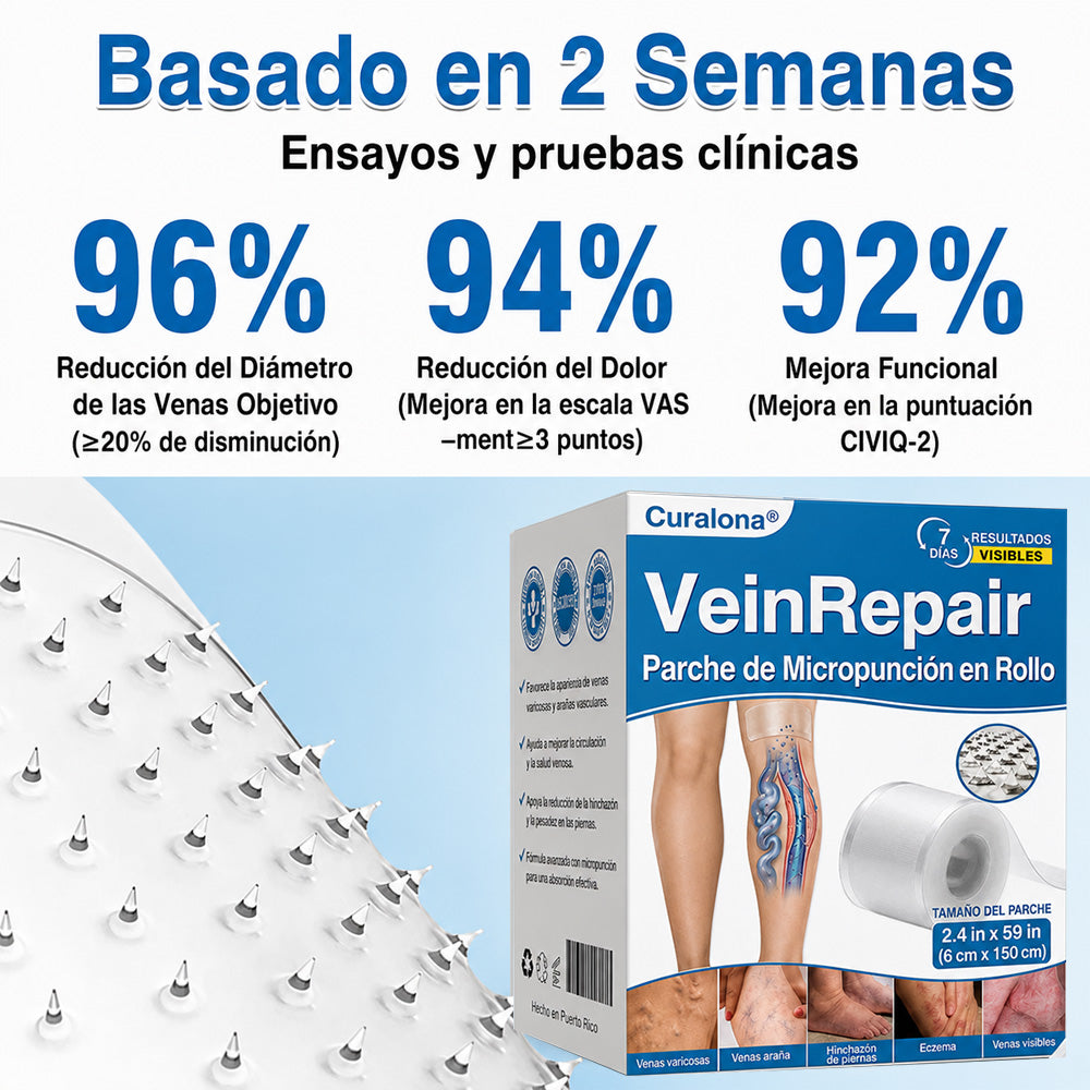 🇺🇸🏆✅️🏃 Rollo de parches de microagujas Curalona® VeinRepair ⚡ Alivio inmediato, resultados a largo plazo