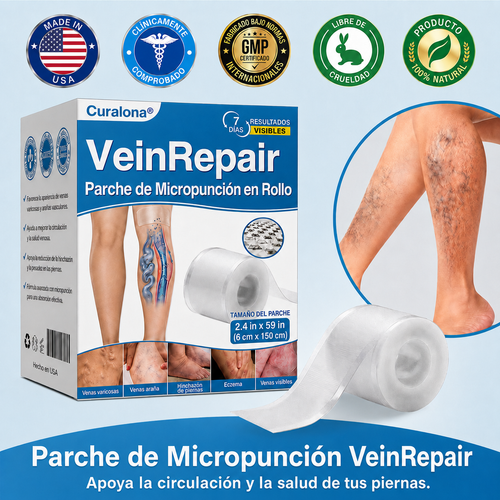 🇺🇸🏆✅️🏃 Rollo de parches de microagujas Curalona® VeinRepair ⚡ Alivio inmediato, resultados a largo plazo