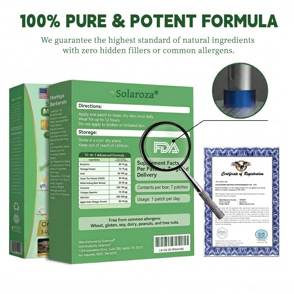 Official Solaroza® Centre | 🌎️ High-Precision 10-in-1 Weight Loss Patch with Berberine & NAD+